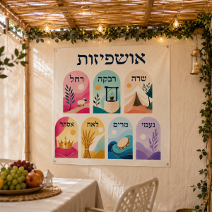 שמשונית לסוכה אושפיזות – שרה רבקה רחל לאה מרים נעמי ואסתר