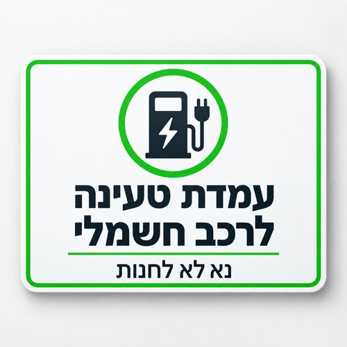עמדת טעינה לרכב חשמלי נא לא לחנות שלט 30x40 ס"מ