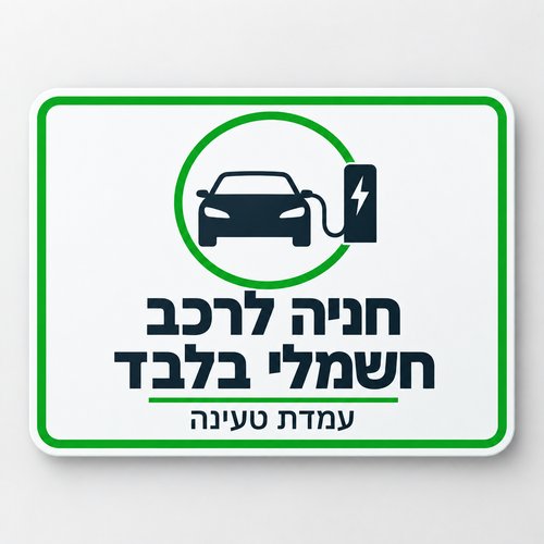 חניה לרכב חשמלי בלבד שלט 30x40 ס"מ