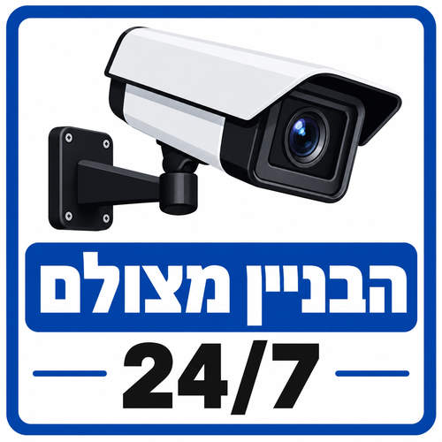 שלט הבניין מצולם 24/7 30x30 ס"מ