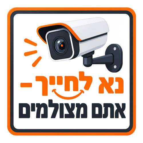 שלט נא לחייך אתם מצולמים 30x30 ס"מ